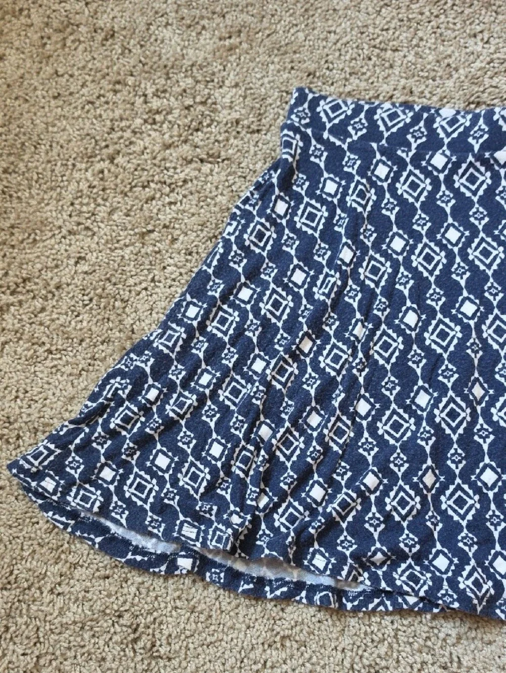 Rue21 Navy & White Printed Skater Skirt
